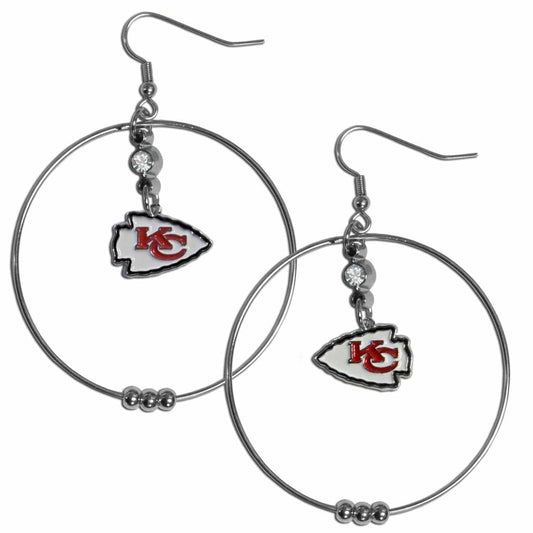 Kansas City Chiefs 2 Inch Hoop Earrings - Kansas City Chiefs