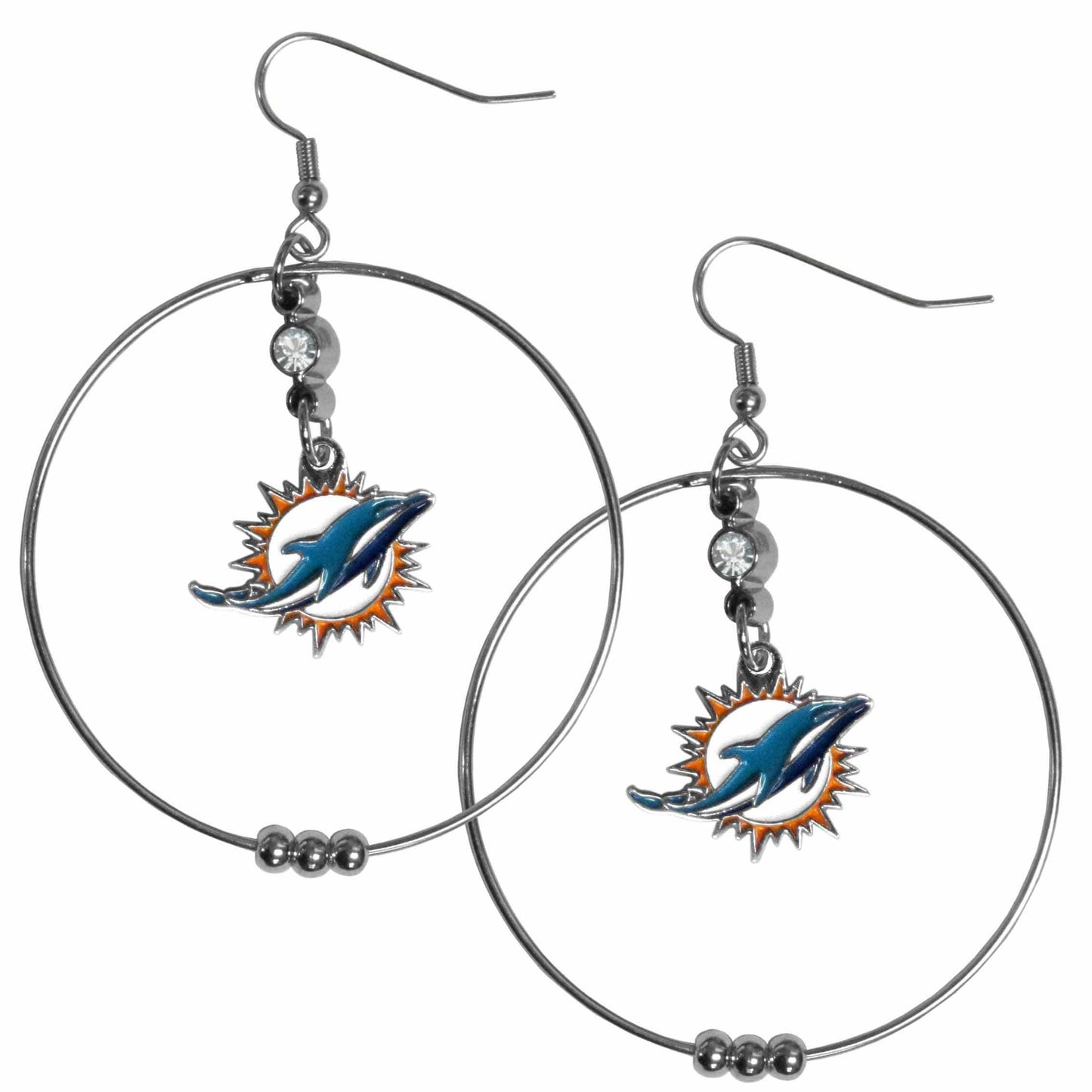 Miami Dolphins 2 Inch Hoop Earrings - Siskiyou Buckle - Flyclothing LLC