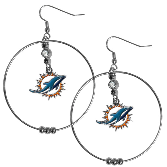 Miami Dolphins 2 Inch Hoop Earrings - Flyclothing LLC