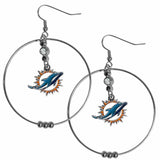 Miami Dolphins 2 Inch Hoop Earrings - Siskiyou Buckle