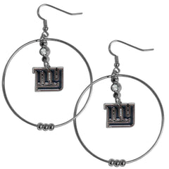 New York Giants 2 Inch Hoop Earrings - Siskiyou Buckle