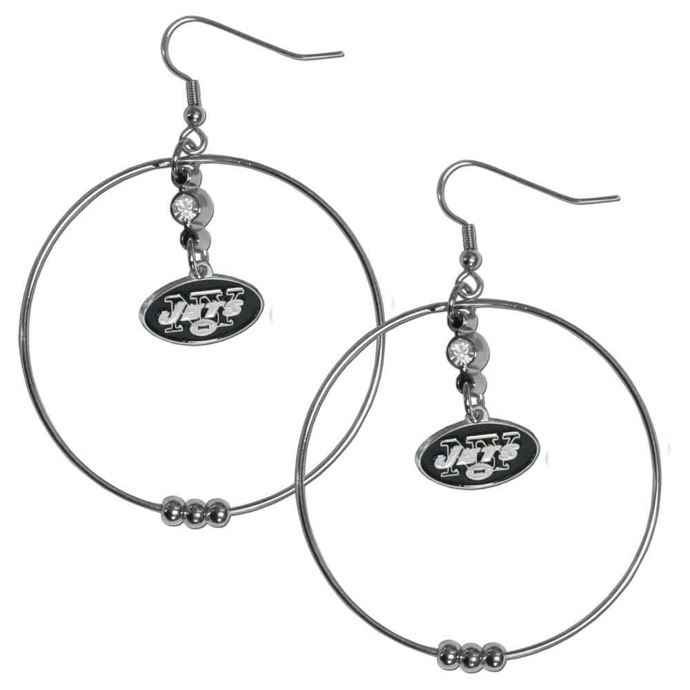New York Jets 2 Inch Hoop Earrings - Siskiyou Buckle