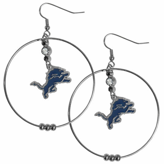 Detroit Lions 2 Inch Hoop Earrings - Siskiyou Buckle - Flyclothing LLC