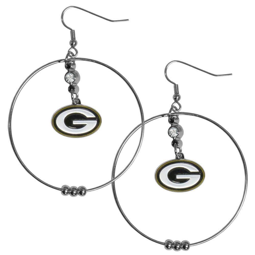 Green Bay Packers 2 Inch Hoop Earrings - Siskiyou Buckle