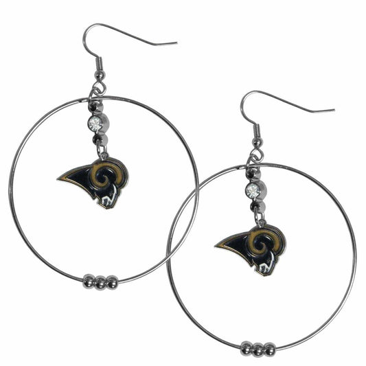 Los Angeles Rams 2 Inch Hoop Earrings - Siskiyou Buckle