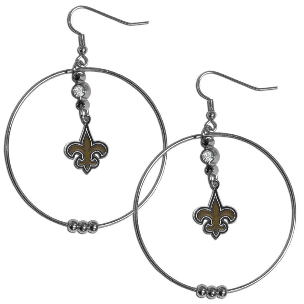New Orleans Saints 2 Inch Hoop Earrings - Siskiyou Buckle