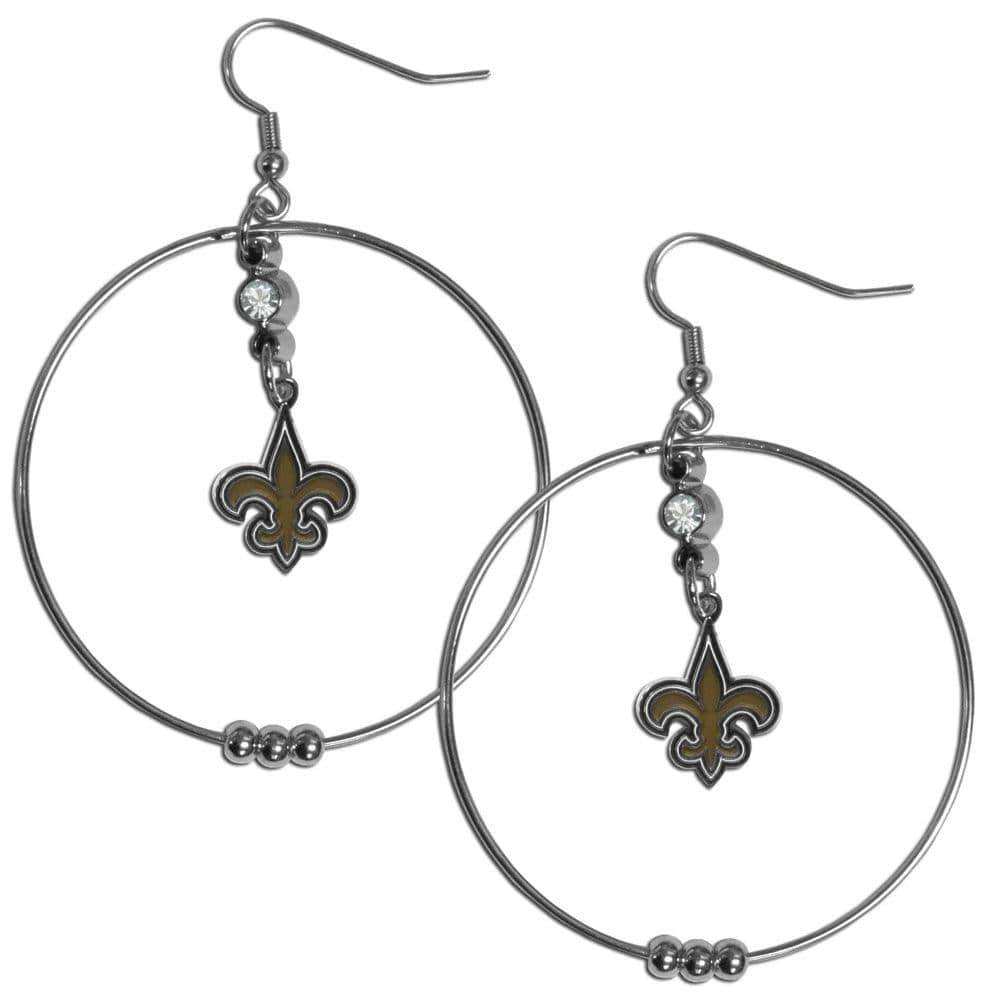 New Orleans Saints 2 Inch Hoop Earrings - Siskiyou Buckle - Flyclothing LLC