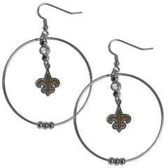 New Orleans Saints 2 Inch Hoop Earrings - Siskiyou Buckle