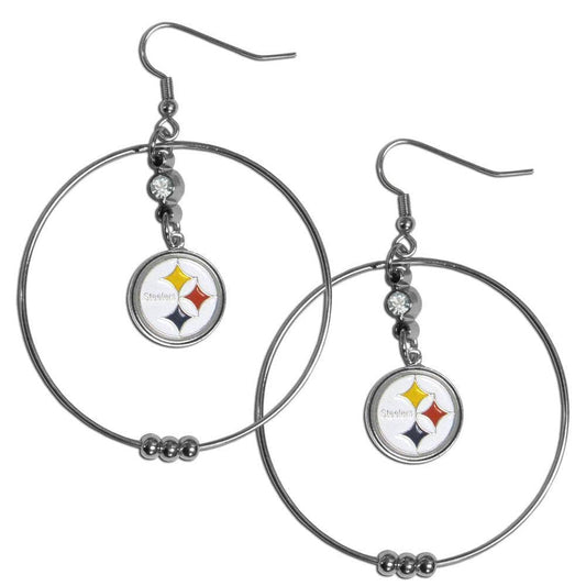 Pittsburgh Steelers 2 Inch Hoop Earrings - Siskiyou Buckle