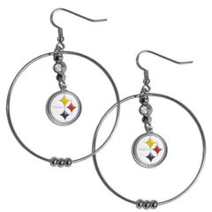 Pittsburgh Steelers 2 Inch Hoop Earrings - Siskiyou Buckle