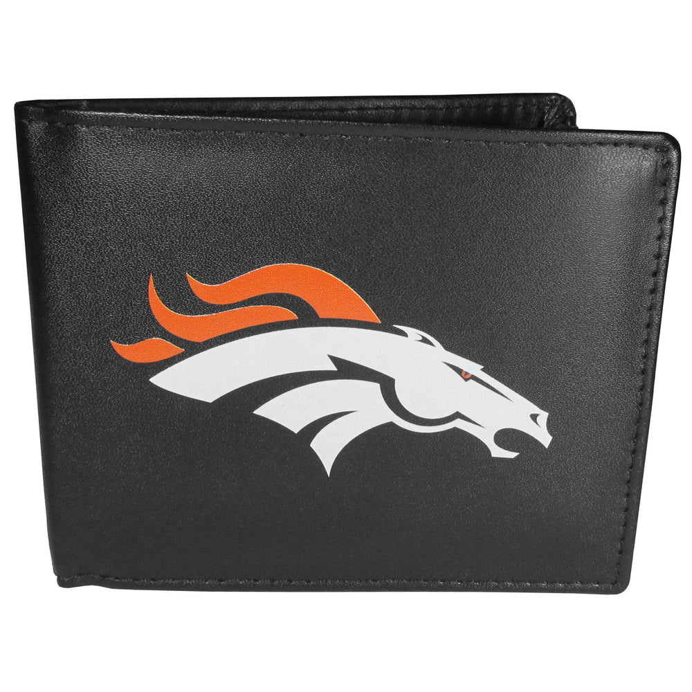 Denver Broncos Leather Bi-fold Wallet, Large Logo - Siskiyou Buckle