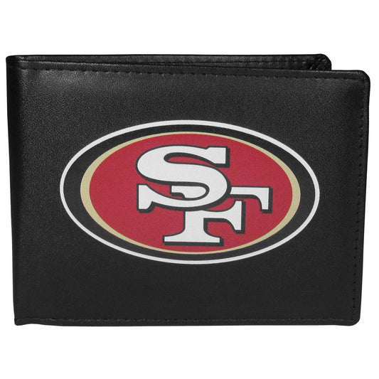San Francisco 49ers Leather Bi-fold Wallet, Large Logo - Flyclothing LLC