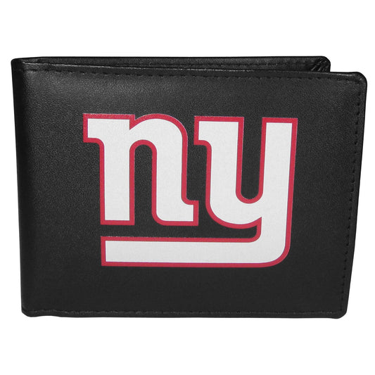 New York Giants Leather Bi-fold Wallet, Large Logo - Flyclothing LLC