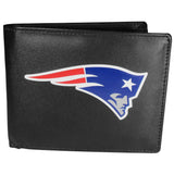 New England Patriots Leather Bi-fold Wallet, Large Logo - Siskiyou Buckle
