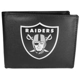 Las Vegas Raiders Leather Bi-fold Wallet, Large Logo - Siskiyou Buckle