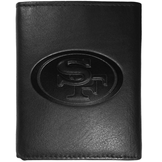 San Francisco 49ers Embossed Leather Tri-fold Wallet - Siskiyou Buckle