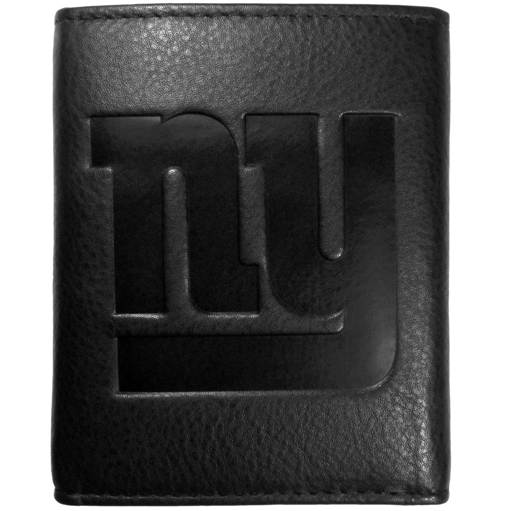 New York Giants Embossed Leather Tri-fold Wallet - Siskiyou Buckle