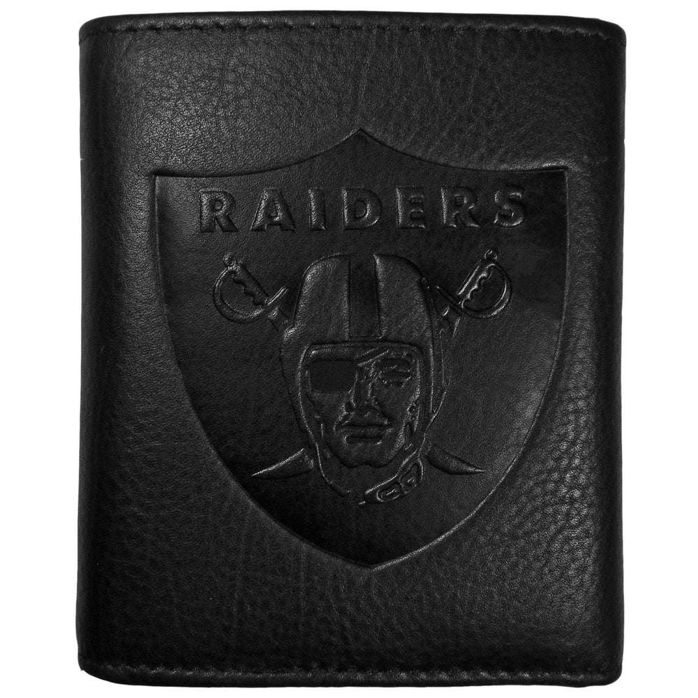 Las Vegas Raiders Embossed Leather Tri-fold Wallet - Siskiyou Buckle