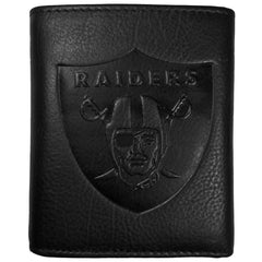 Las Vegas Raiders Embossed Leather Tri-fold Wallet - Flyclothing LLC
