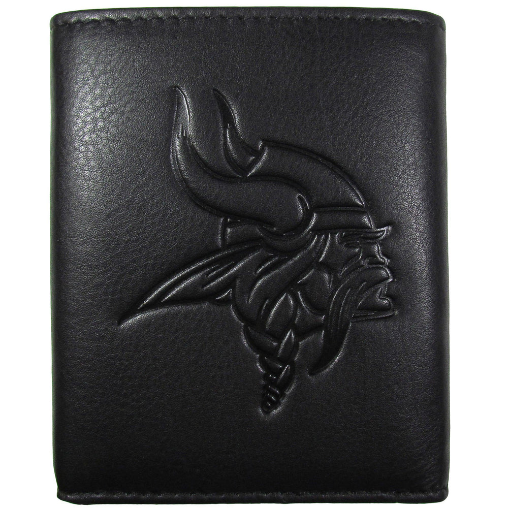 Minnesota Vikings Embossed Leather Tri-fold Wallet - Siskiyou Buckle