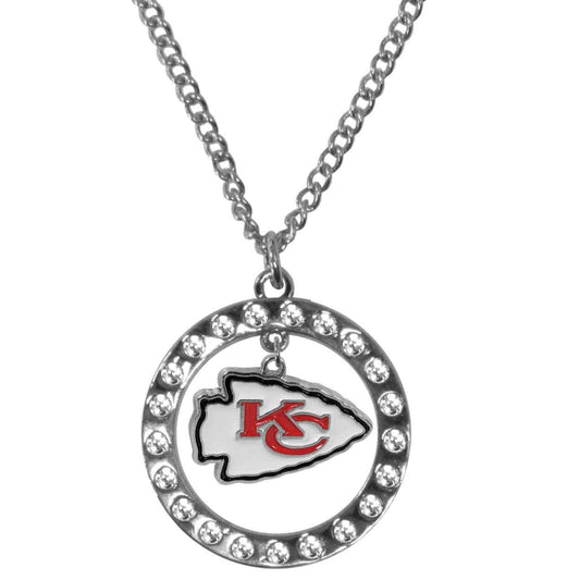 Kansas City Chiefs Rhinestone Hoop Necklaces - Kansas City Chiefs