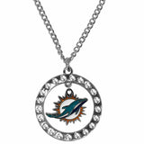 Miami Dolphins Rhinestone Hoop Necklaces - Siskiyou Buckle