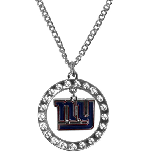 New York Giants Rhinestone Hoop Necklaces - Siskiyou Buckle