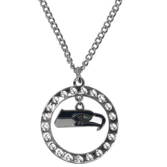 Seattle Seahawks Rhinestone Hoop Necklaces - Flyclothing LLC