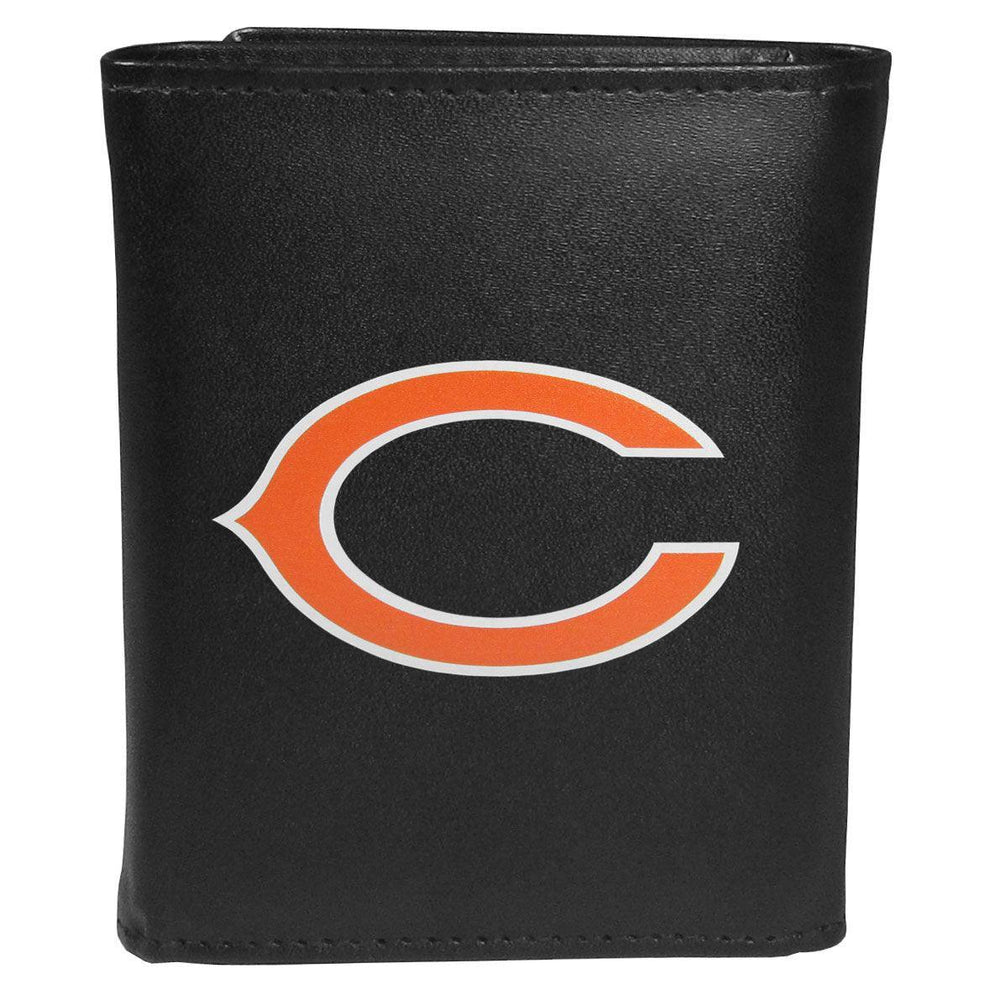 Chicago Bears Leather Tri-fold Wallet, Large Logo - Siskiyou Buckle