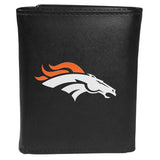 Denver Broncos Leather Tri-fold Wallet, Large Logo - Siskiyou Buckle