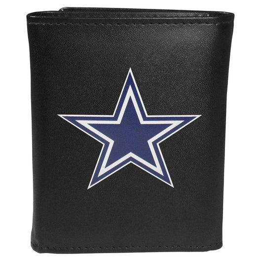 Dallas Cowboys Leather Tri-fold Wallet, Large Logo - Siskiyou Buckle