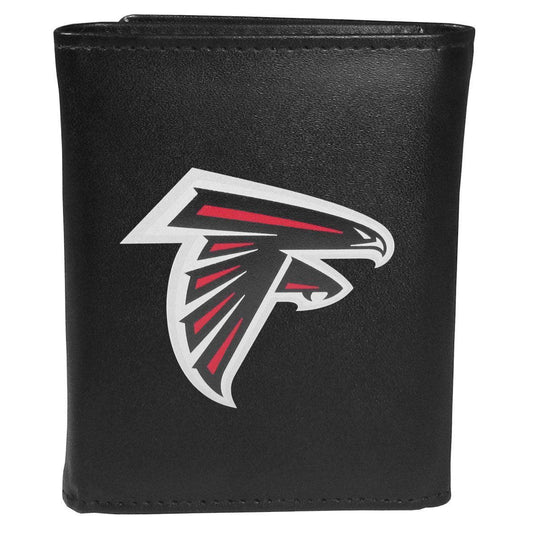 Atlanta Falcons Leather Tri-fold Wallet, Large Logo - Siskiyou Buckle