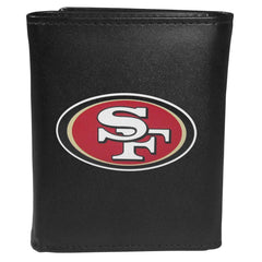 San Francisco 49ers Leather Tri-fold Wallet, Large Logo - Siskiyou Buckle