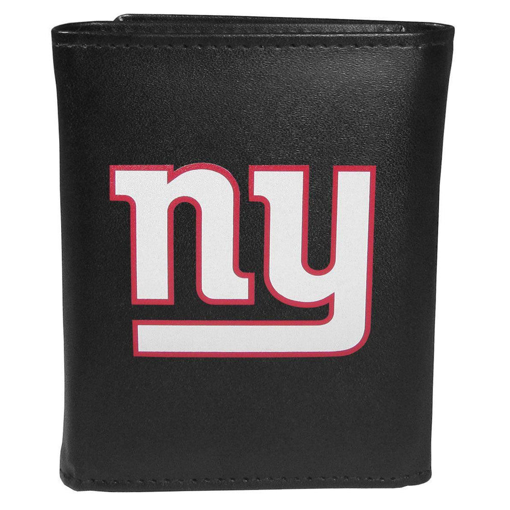 New York Giants Leather Tri-fold Wallet, Large Logo - Siskiyou Buckle