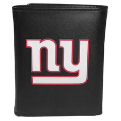 New York Giants Leather Tri-fold Wallet, Large Logo - Siskiyou Buckle