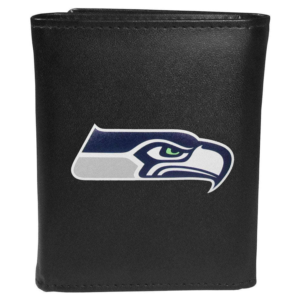 Seattle Seahawks Leather Tri-fold Wallet, Large Logo - Siskiyou Buckle