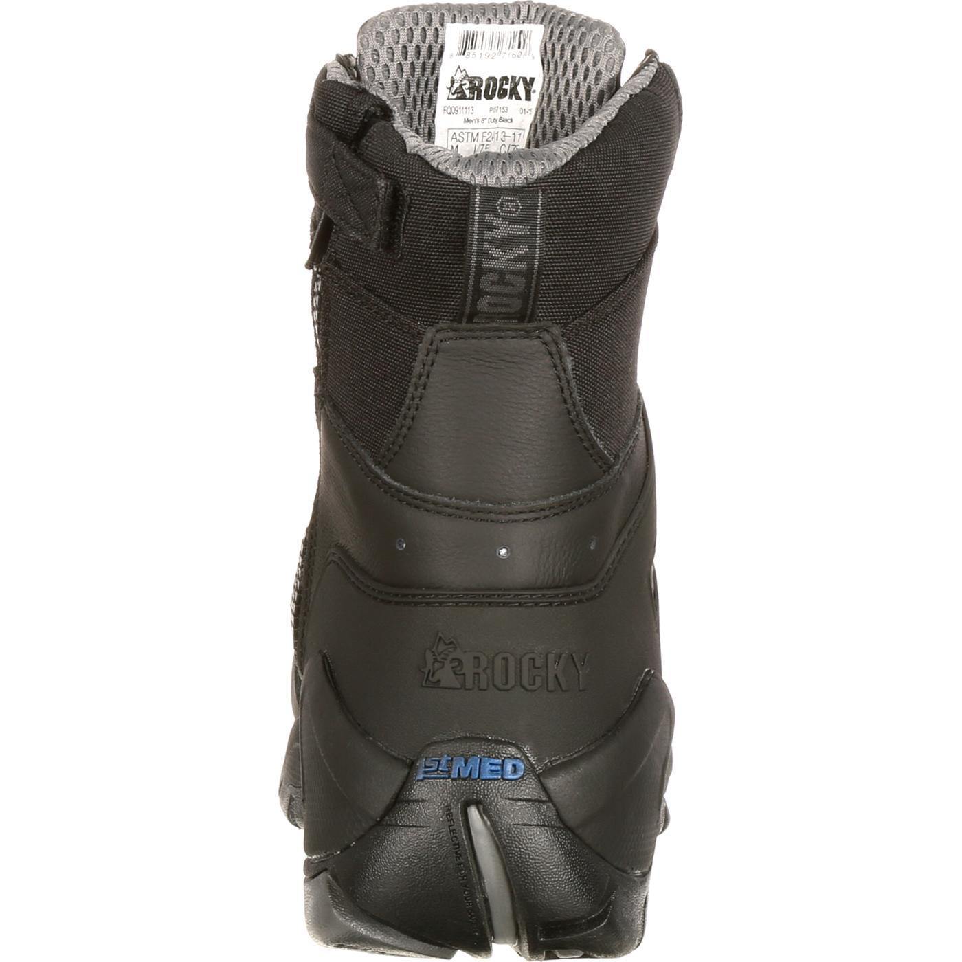 Rocky 1st Med Carbon Fiber Toe Puncture-Resistant Side-Zip Waterproof Public Service Boot - Flyclothing LLC