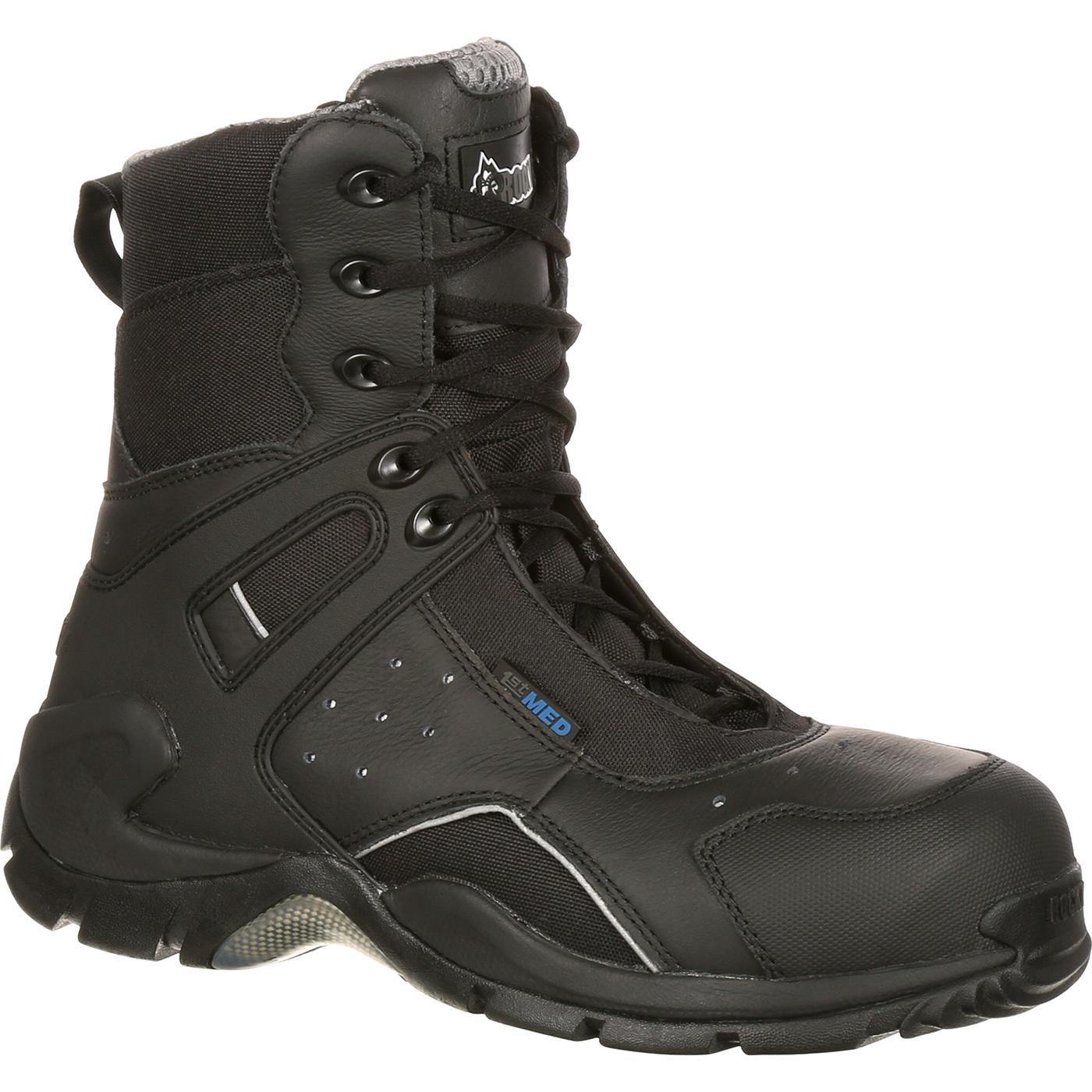 Rocky 1st Med Carbon Fiber Toe Puncture-Resistant Side-Zip Waterproof Public Service Boot - Flyclothing LLC