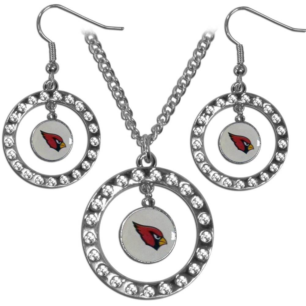 Arizona Cardinals Rhinestone Hoop Jewelry Set - Flyclothing LLC