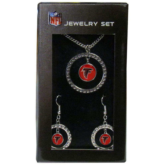 Atlanta Falcons Rhinestone Hoop Jewelry Set - Siskiyou Buckle - Flyclothing LLC