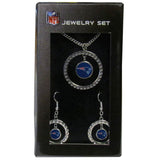 New England Patriots Rhinestone Hoop Jewelry Set - Siskiyou Buckle