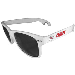 Kansas City Chiefs Beachfarer Bottle Opener Sunglasses, White - Flyclothing LLC