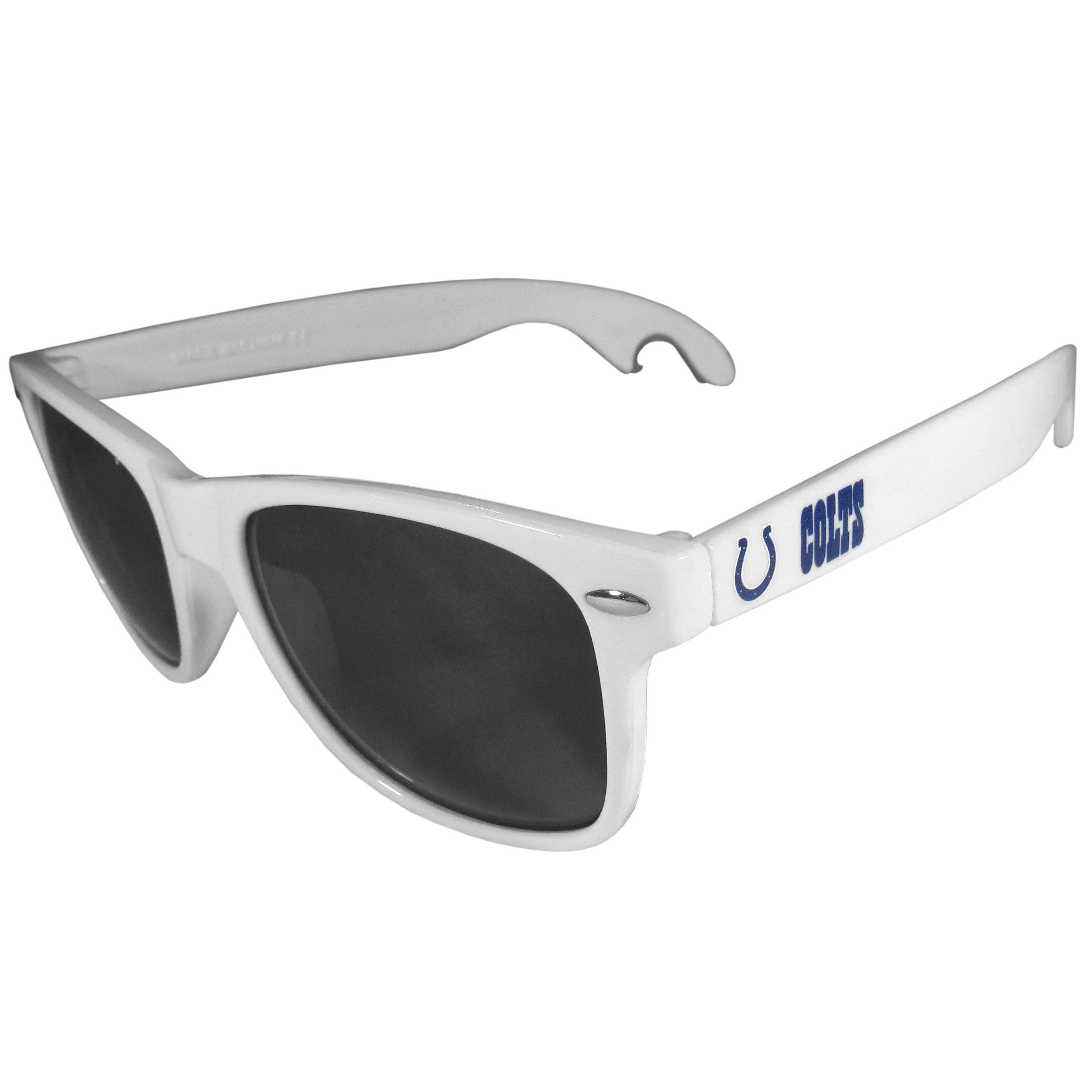 Indianapolis Colts Beachfarer Bottle Opener Sunglasses, White - Flyclothing LLC
