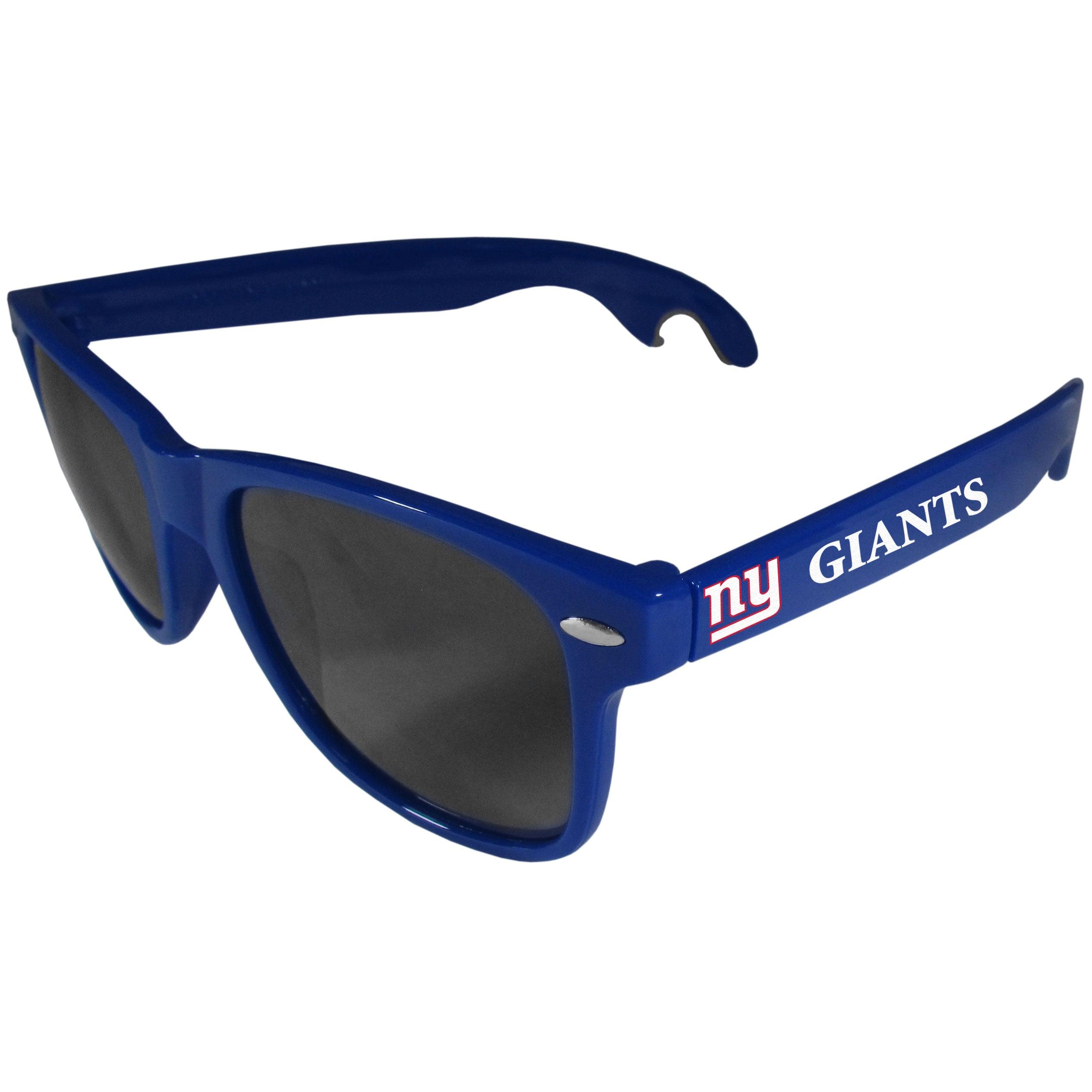 New York Giants Beachfarer Bottle Opener Sunglasses, Blue - Flyclothing LLC