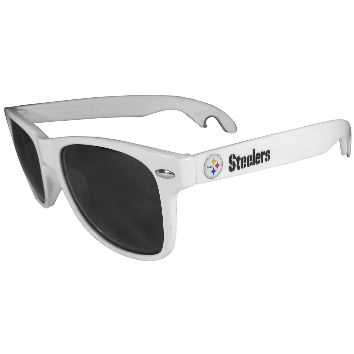 Pittsburgh Steelers Beachfarer Bottle Opener Sunglasses, White - Flyclothing LLC