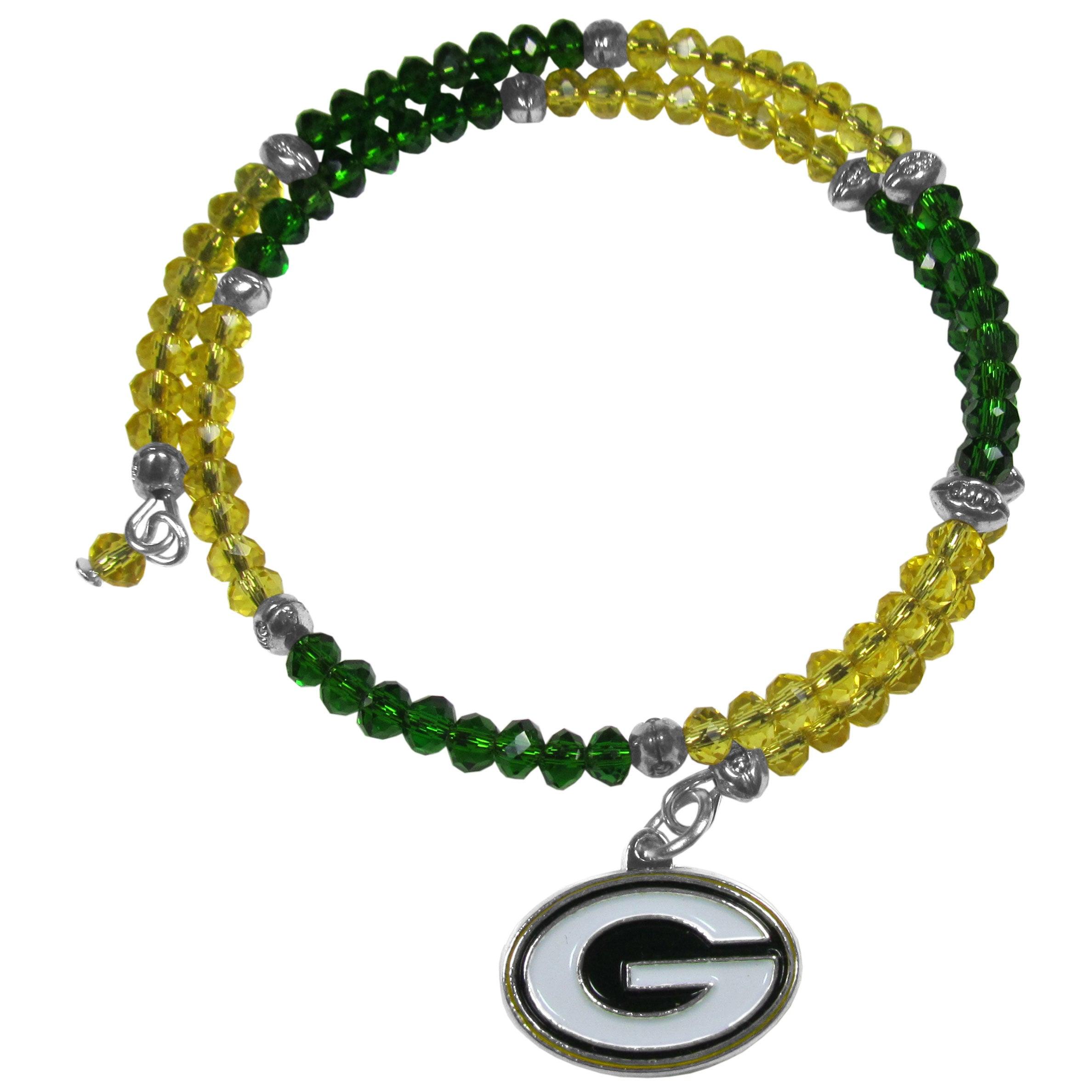 Green Bay Packers Crystal Memory Wire Bracelet - Flyclothing LLC