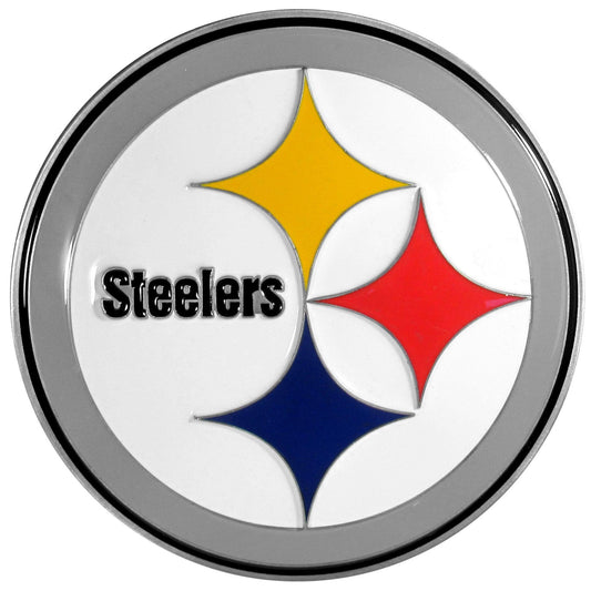 Pittsburgh Steelers Large Hitch Cover Class II and Class III Metal Plugs - Siskiyou Buckle