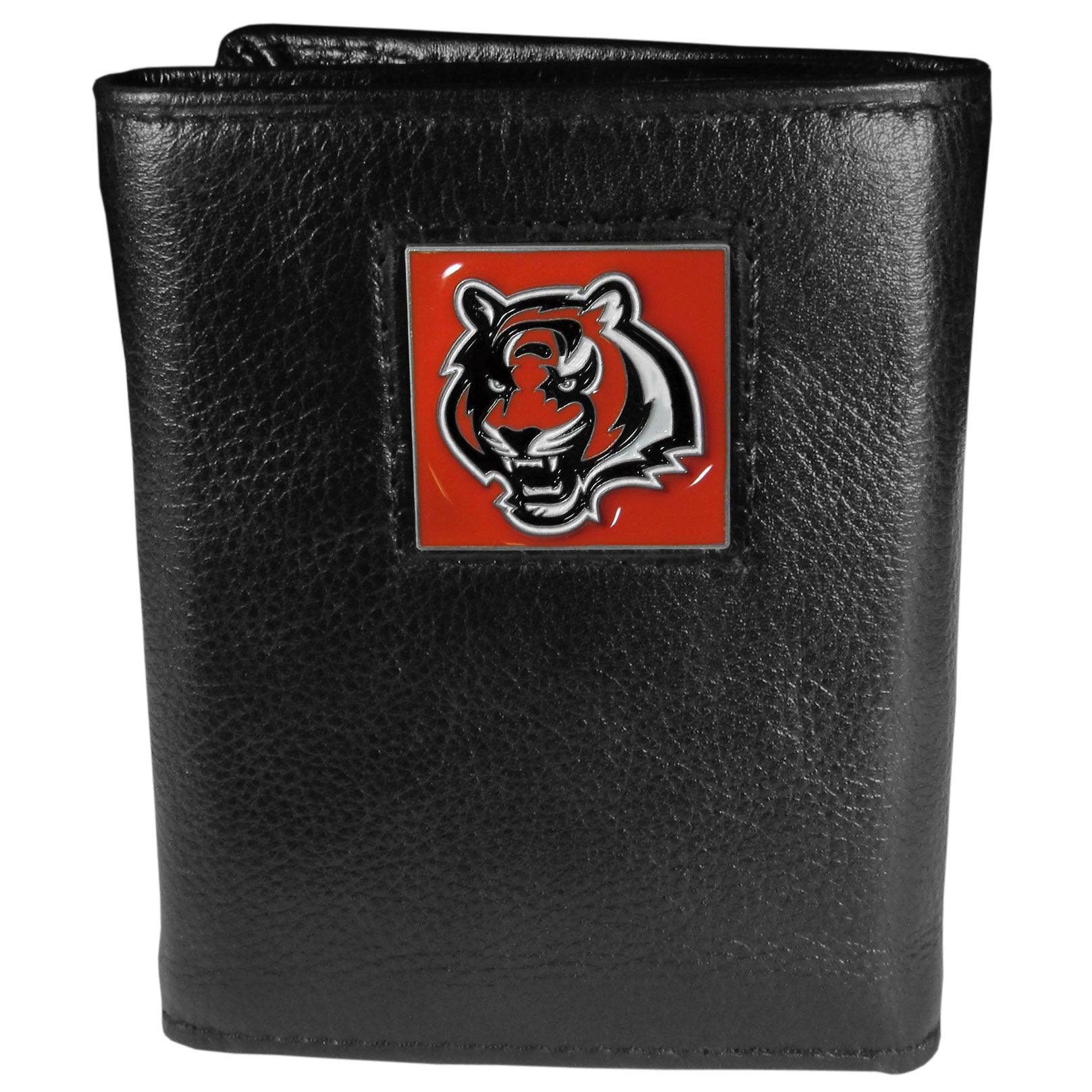 Cincinnati Bengals Deluxe Leather Tri-fold Wallet - Flyclothing LLC