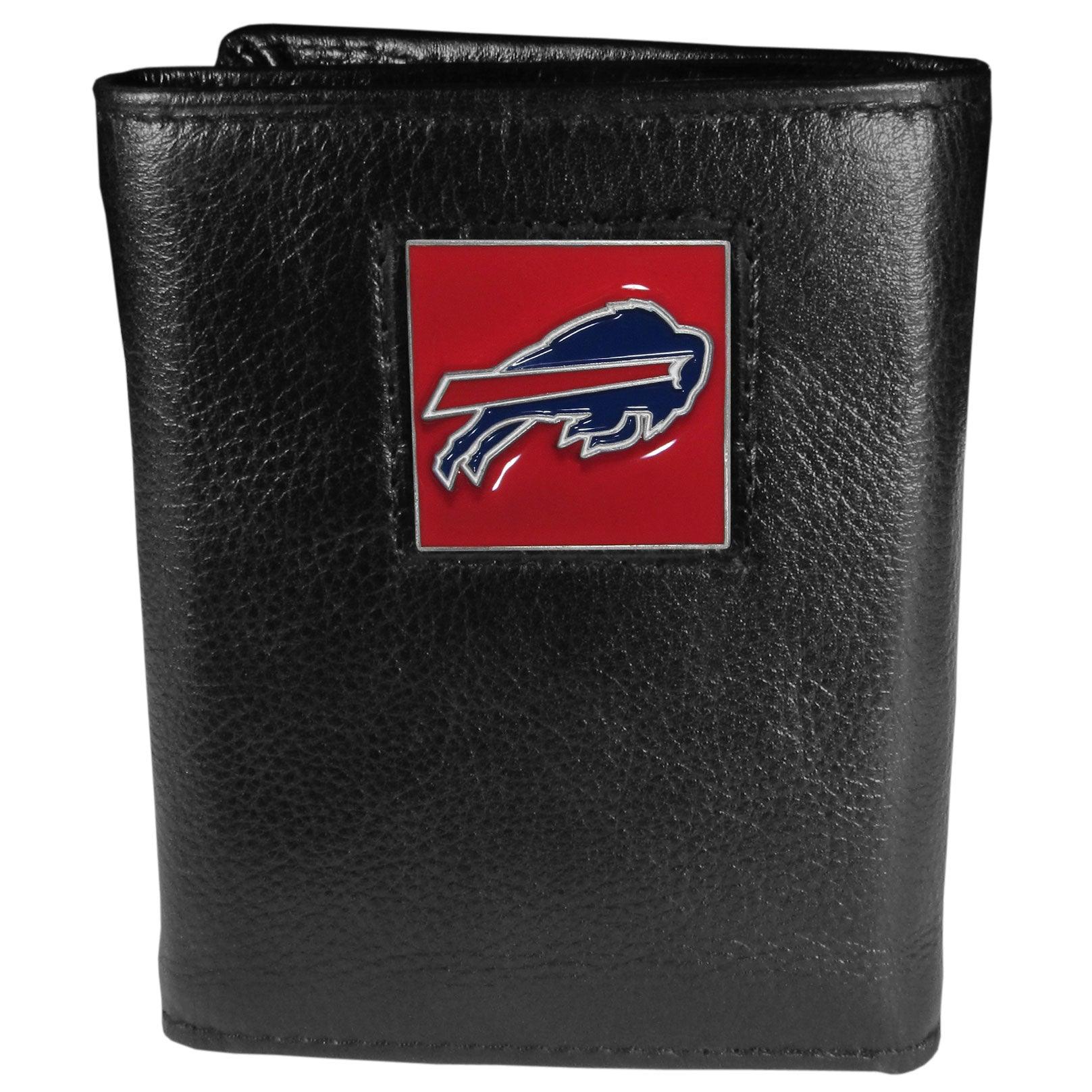 Buffalo Bills Deluxe Leather Tri-fold Wallet Packaged in Gift Box - Flyclothing LLC