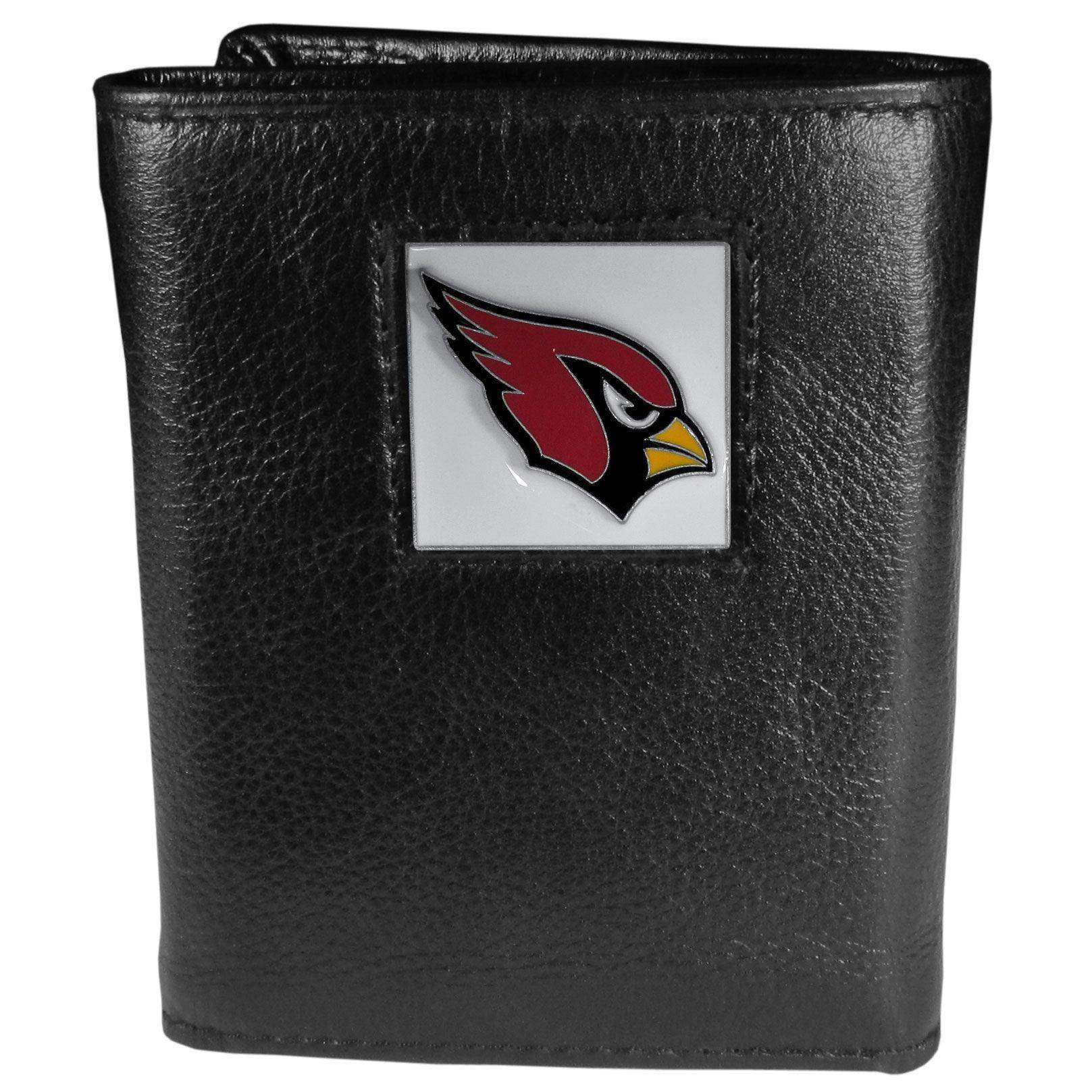 Arizona Cardinals Deluxe Leather Tri-fold Wallet Packaged in Gift Box - Siskiyou Buckle - Flyclothing LLC
